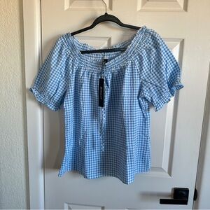 Blue Gingham Top